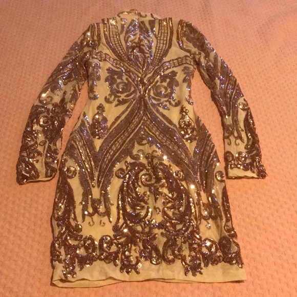 Elegant sequins long sleeve dress - Picture 2 of 7